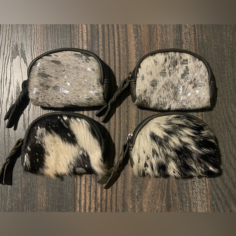🩶🖤  Genuine Cowhide and Leather Pouch Coin Purse 🖤🩶 Reduced From $35 🩶🖤